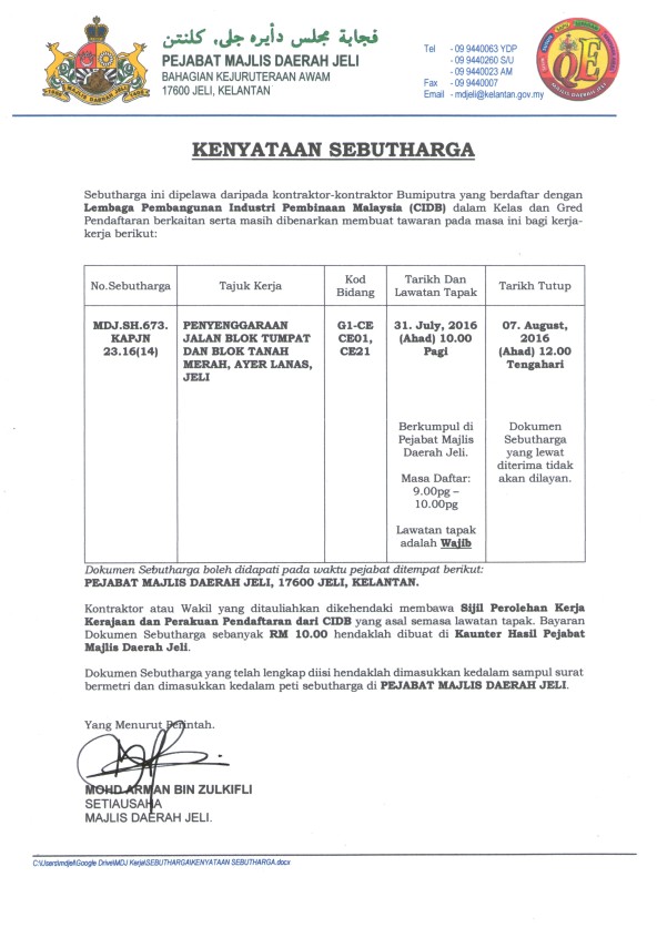 Tender Quotation Archives Official Portal Of Jeli